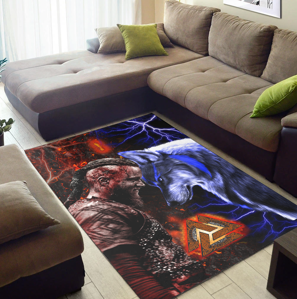 Viking Area Rug Ragnar And Wolf