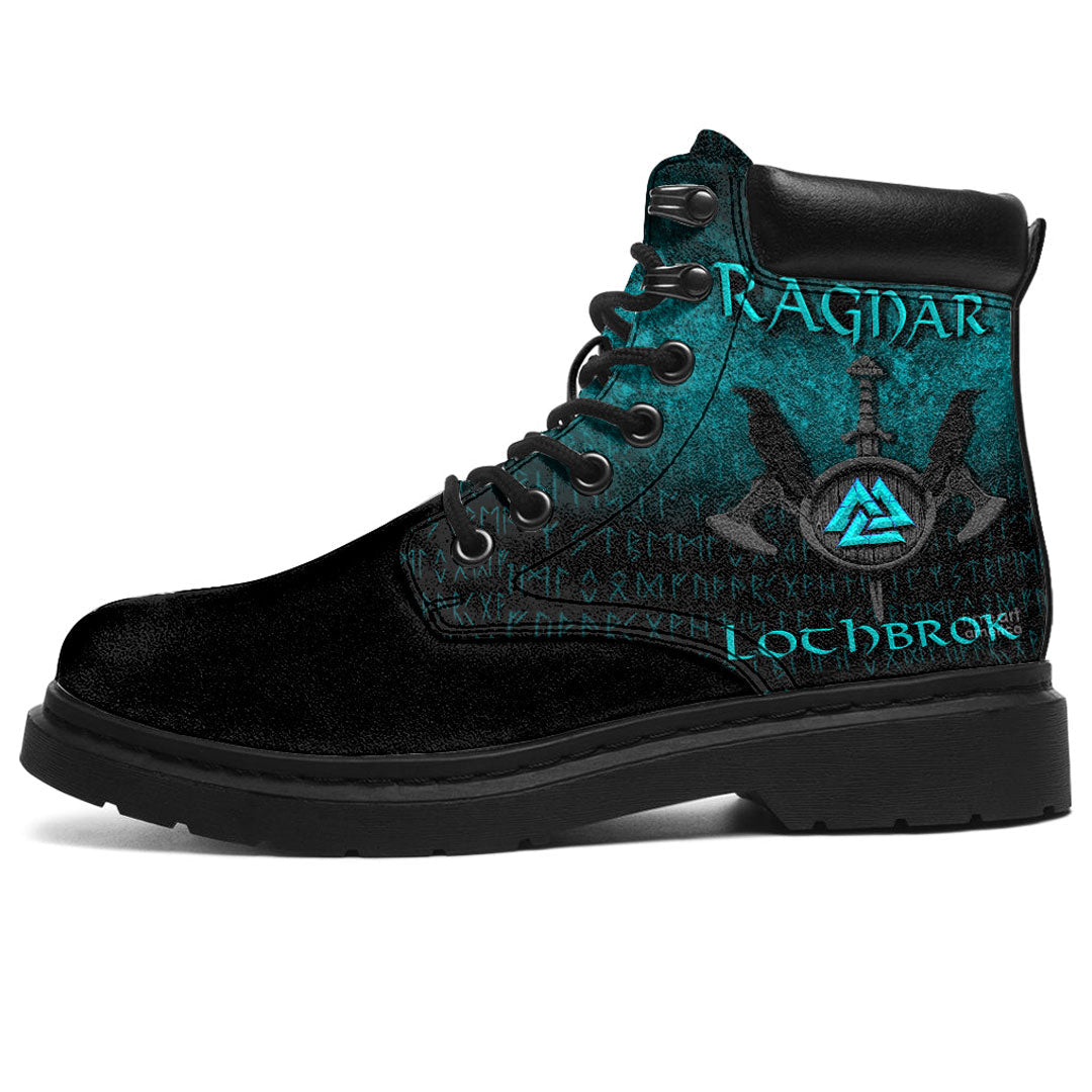 Viking All Season Boots Ragnar Lothbrok Viking Warrior Cyan