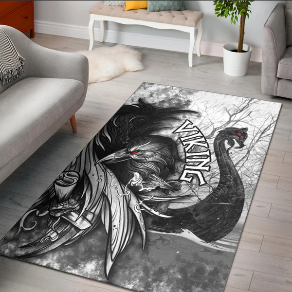 Viking Area Rug Raven And Drakkar