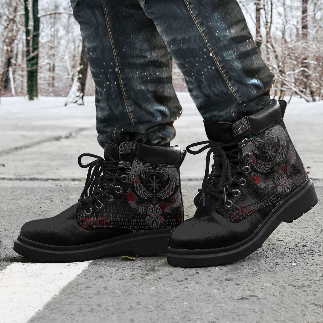 Viking All Season Boots Raven Of Odin Blood Style