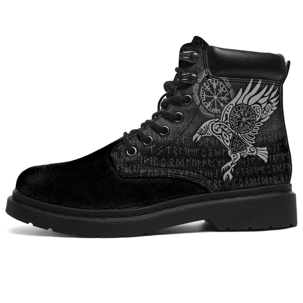 Viking All Season Boots Raven Vegvisir Tattoo