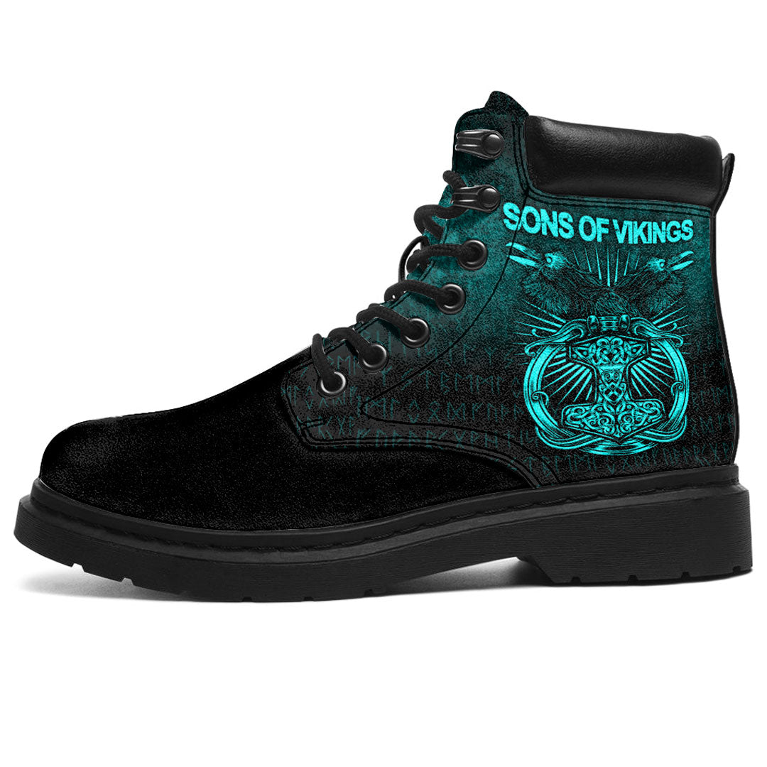 Viking All Season Boots Ravens Mjolnir Cyan