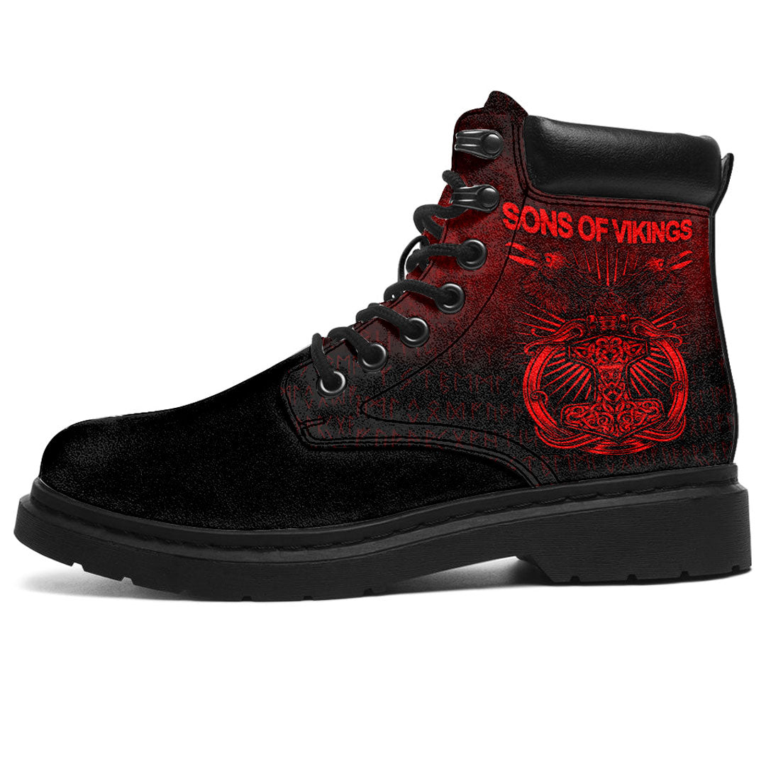 Viking All Season Boots Ravens Mjolnir Red