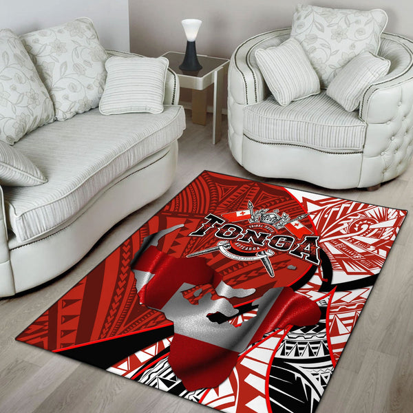 Tonga In My Heart Royal Coat Of Arms Area Rug