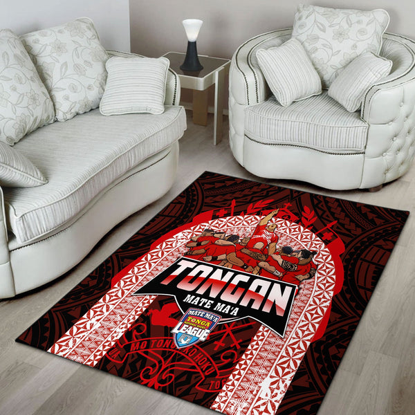 Tonga Mate Ma'a Rugby League Area Rug