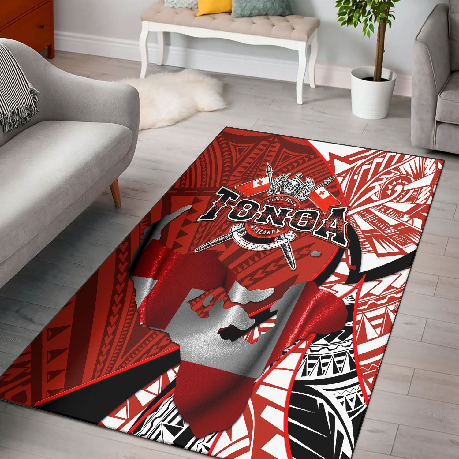 Tonga In My Heart Royal Coat Of Arms Area Rug