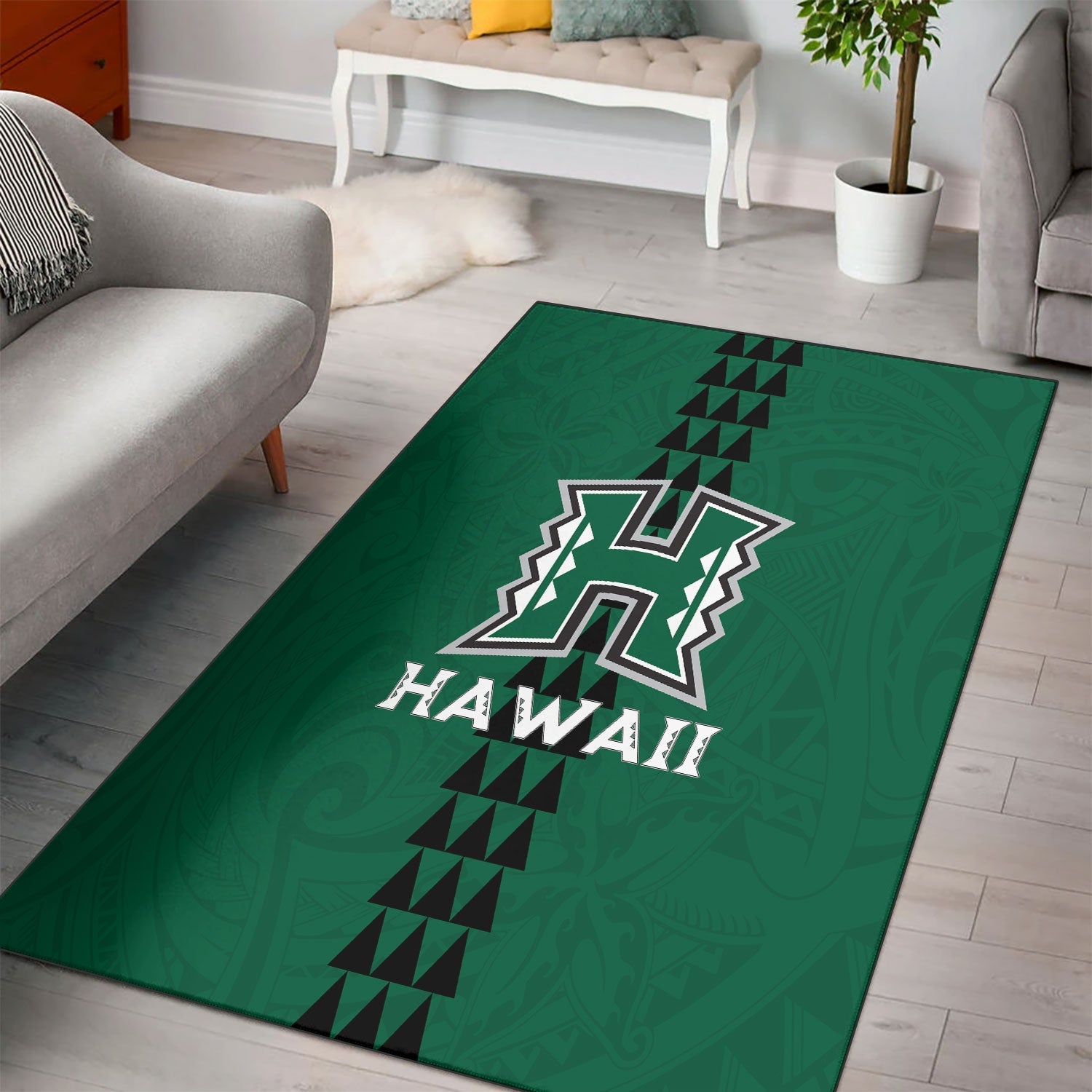 Hawaii Rainbow Warriors Rugby Area Rug