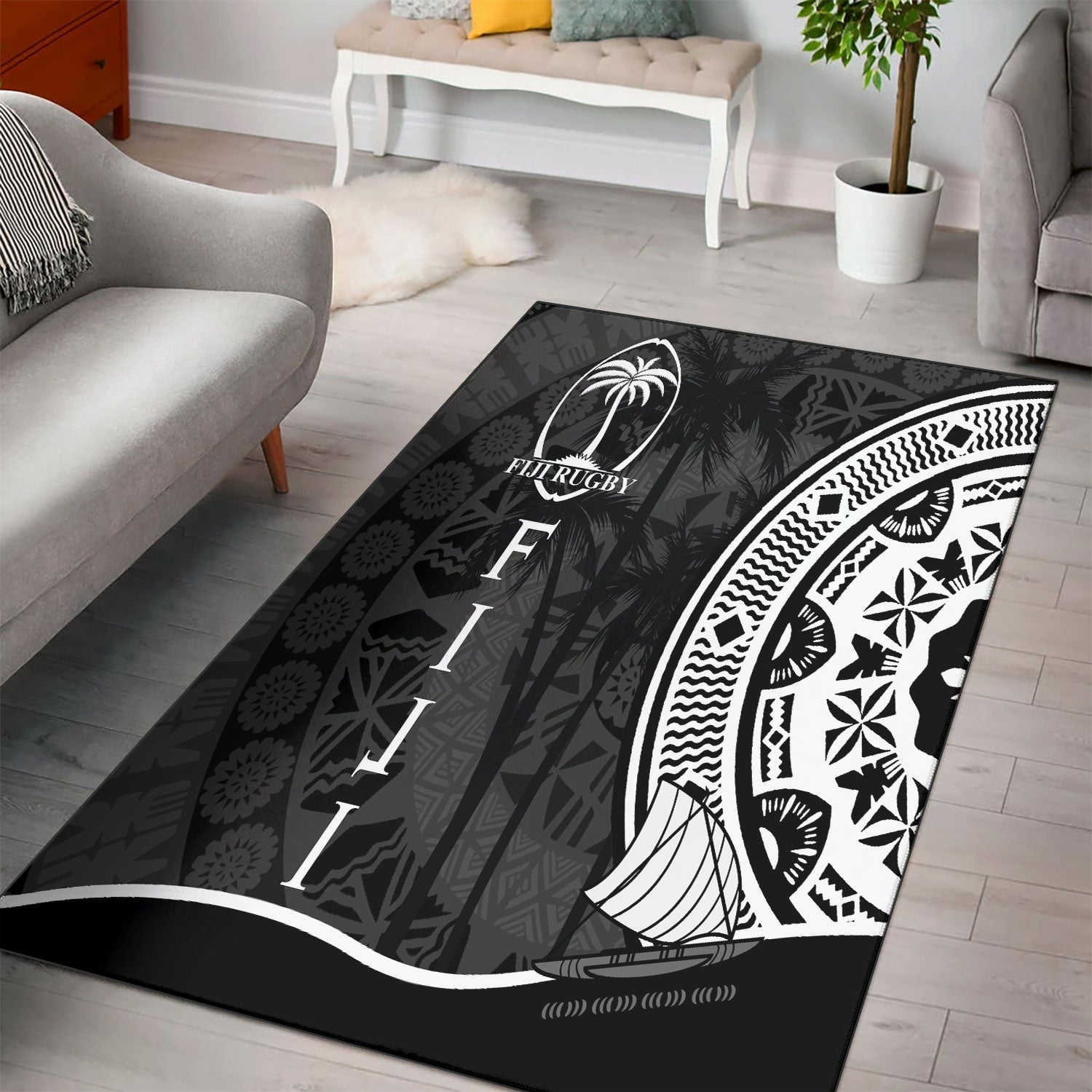 Fiji Rugby Area Rug