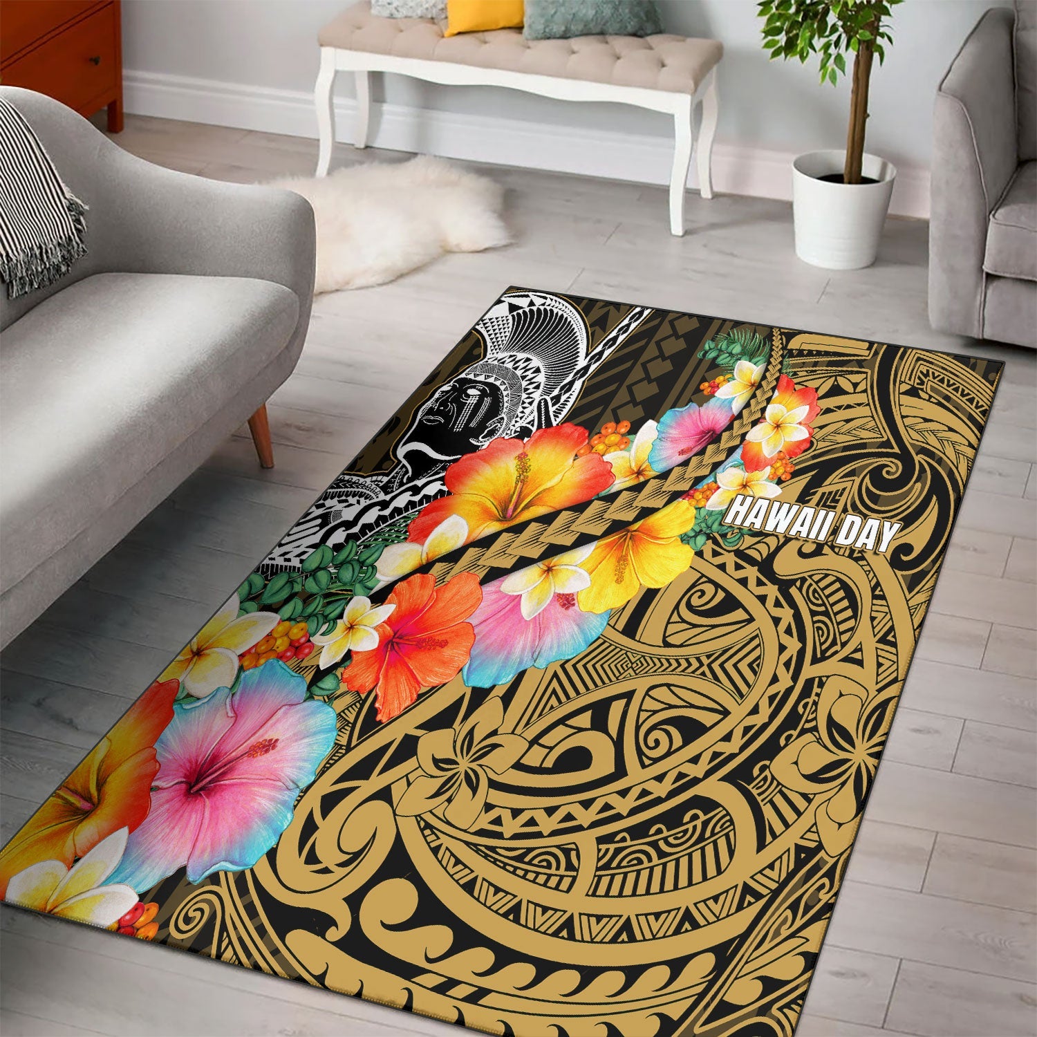 Hawaii Day King Kamehameha Area Rug