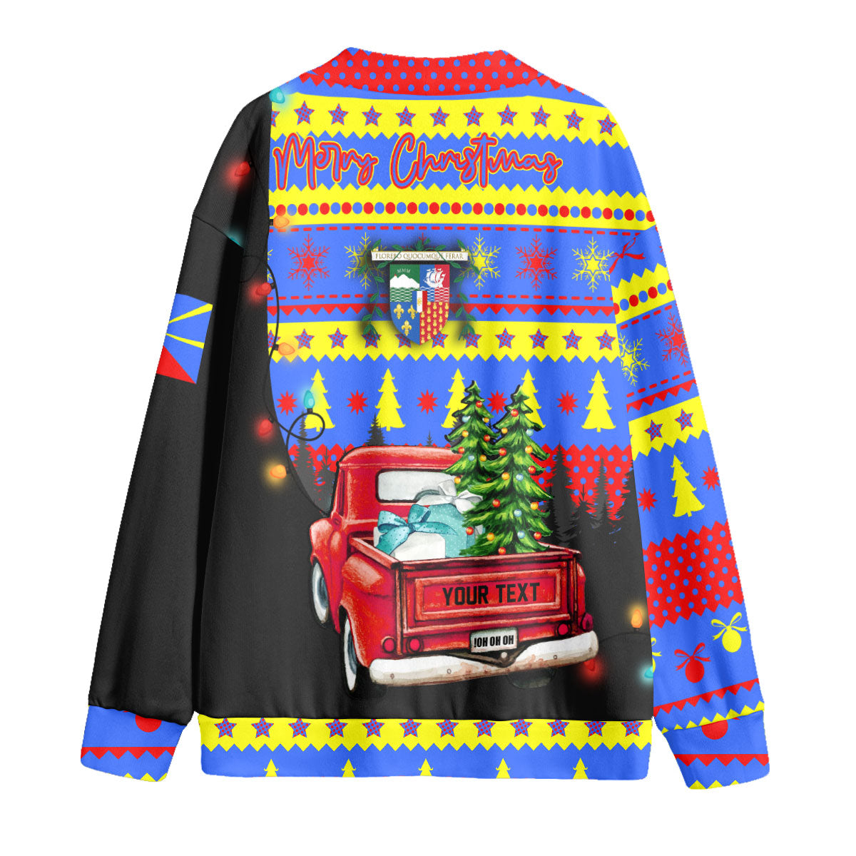 Reunion Fleece Cardigan Coat Of Arms Christmas Style