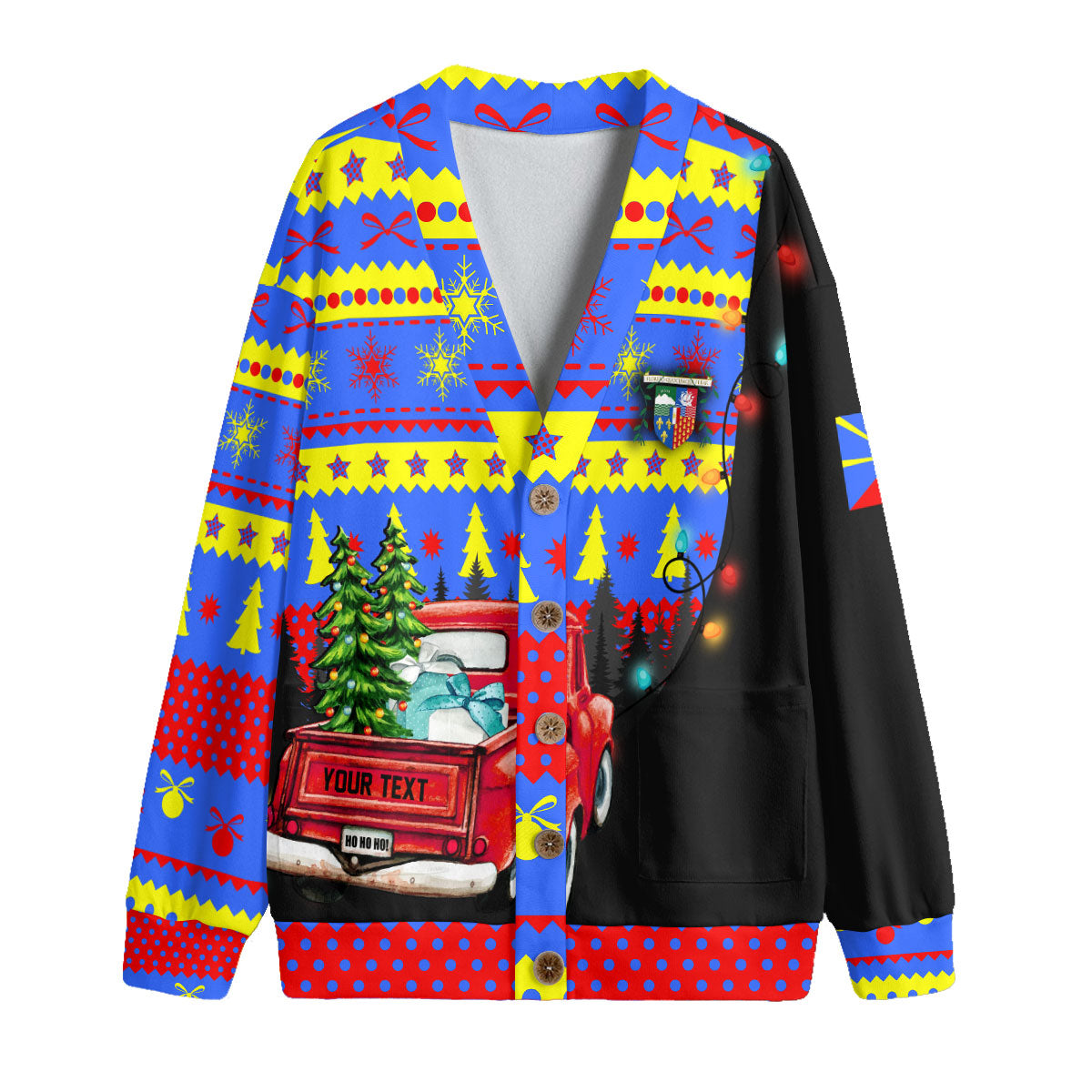 Reunion Fleece Cardigan Coat Of Arms Christmas Style