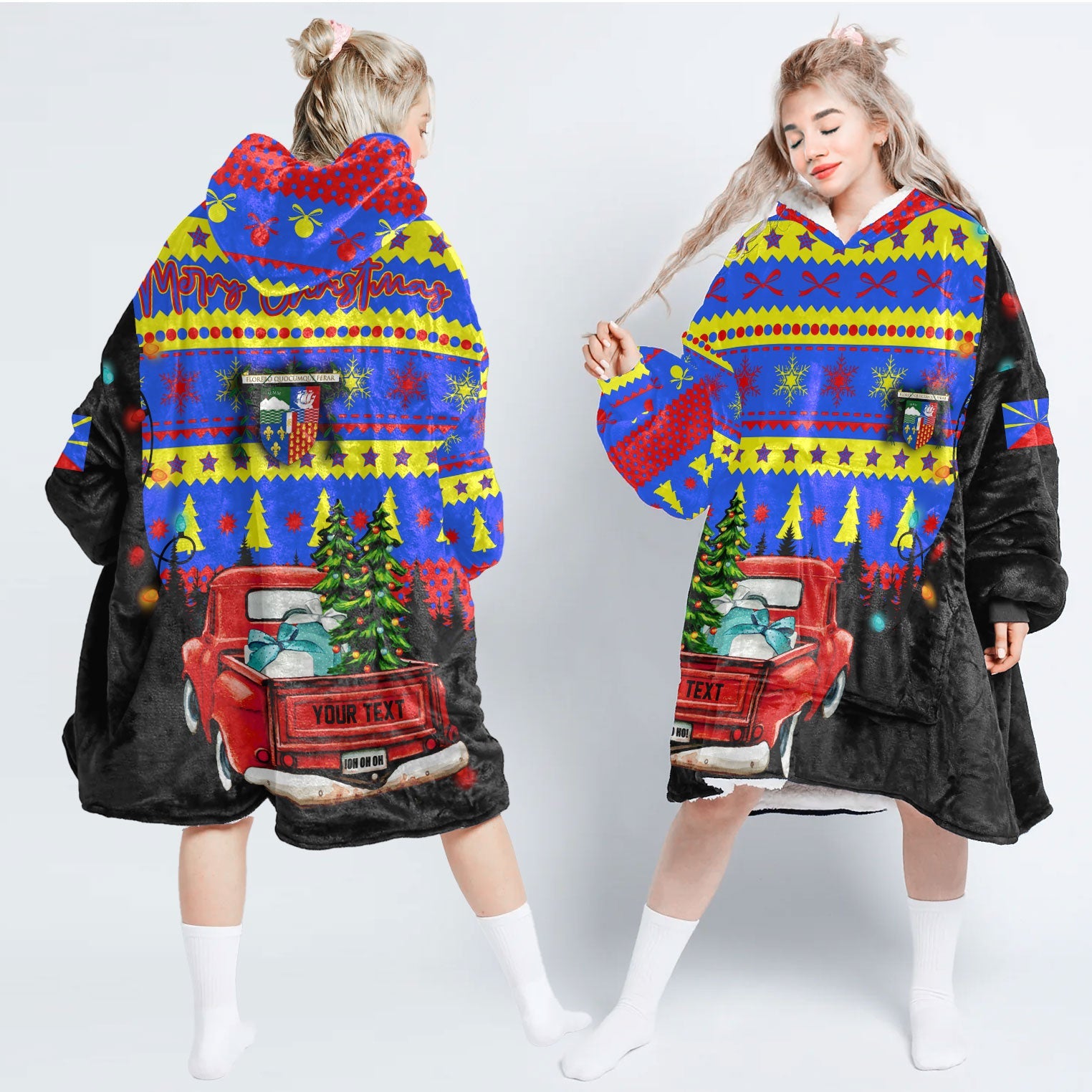 Reunion Snug Hoodie Coat Of Arms Christmas Style