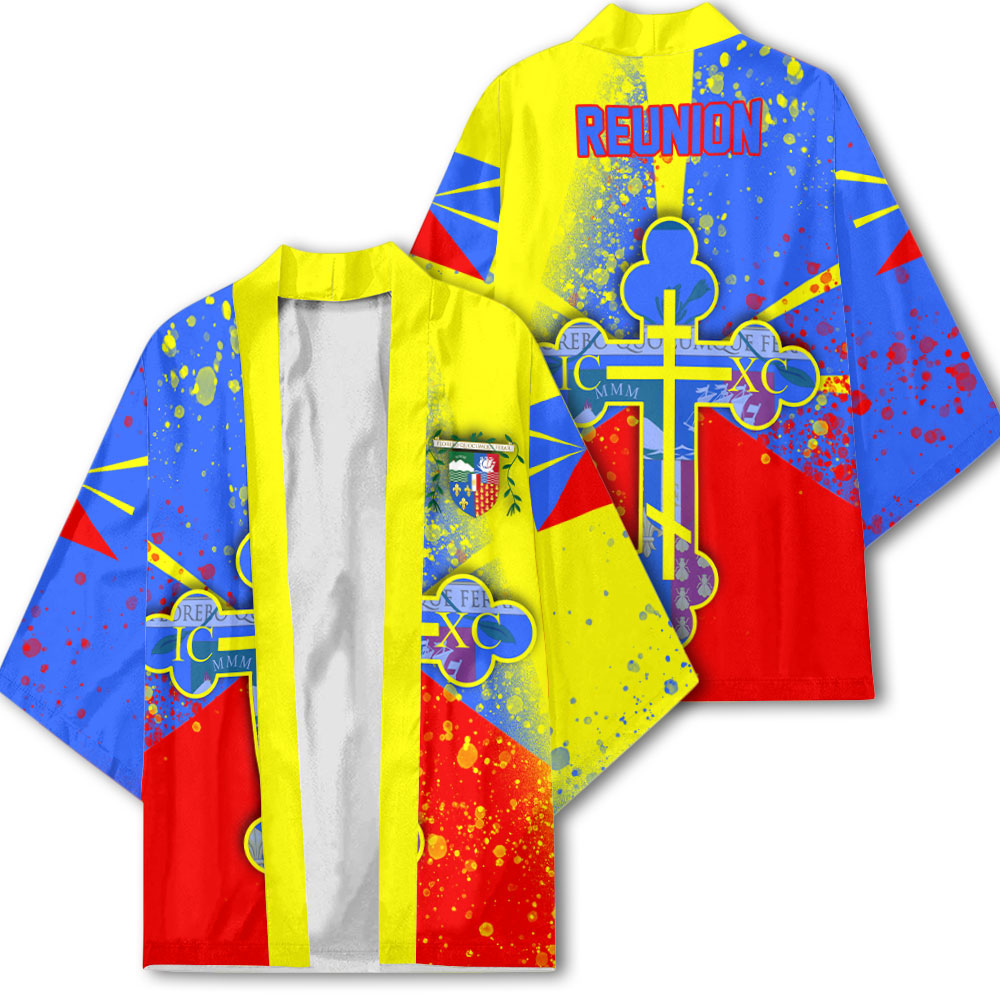 Reunion Kimono Flag & Coat Of Arms Orthodox Style