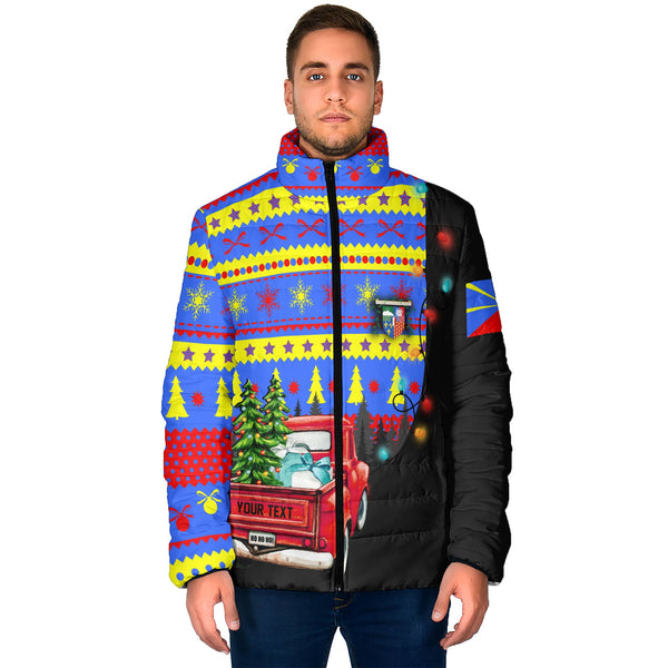 Reunion Men Padded Jacket Coat Of Arms Christmas Style