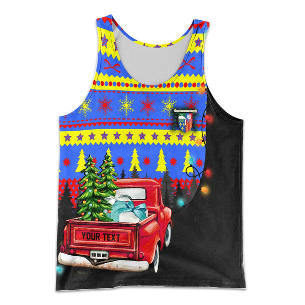 Reunion Men Tank Top Coat Of Arms Christmas Style