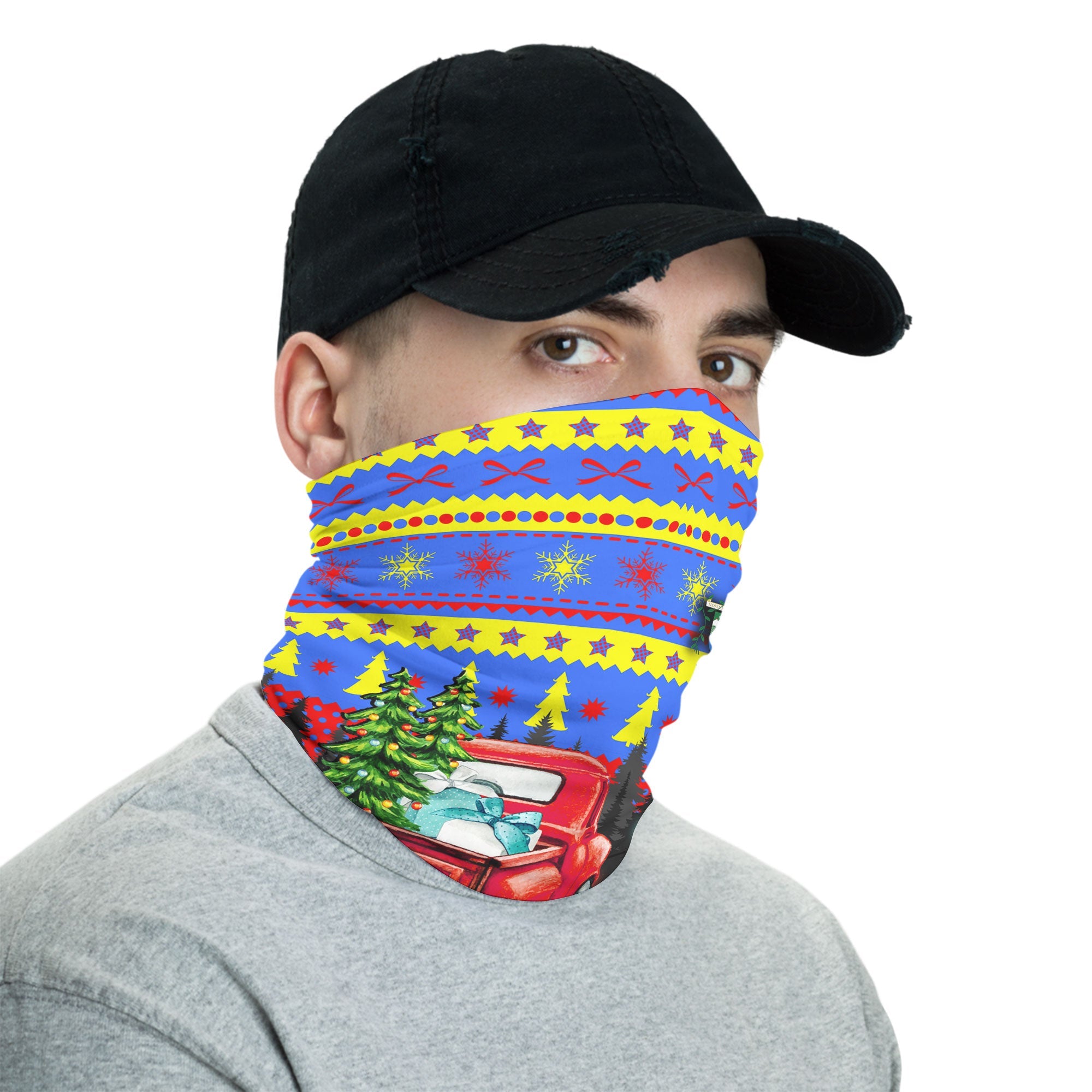 Reunion Neck Gaiter Coat Of Arms Christmas Style