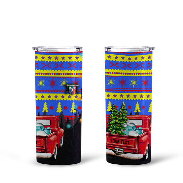 Reunion Tall Glitter Tumbler Coat Of Arms Christmas Style