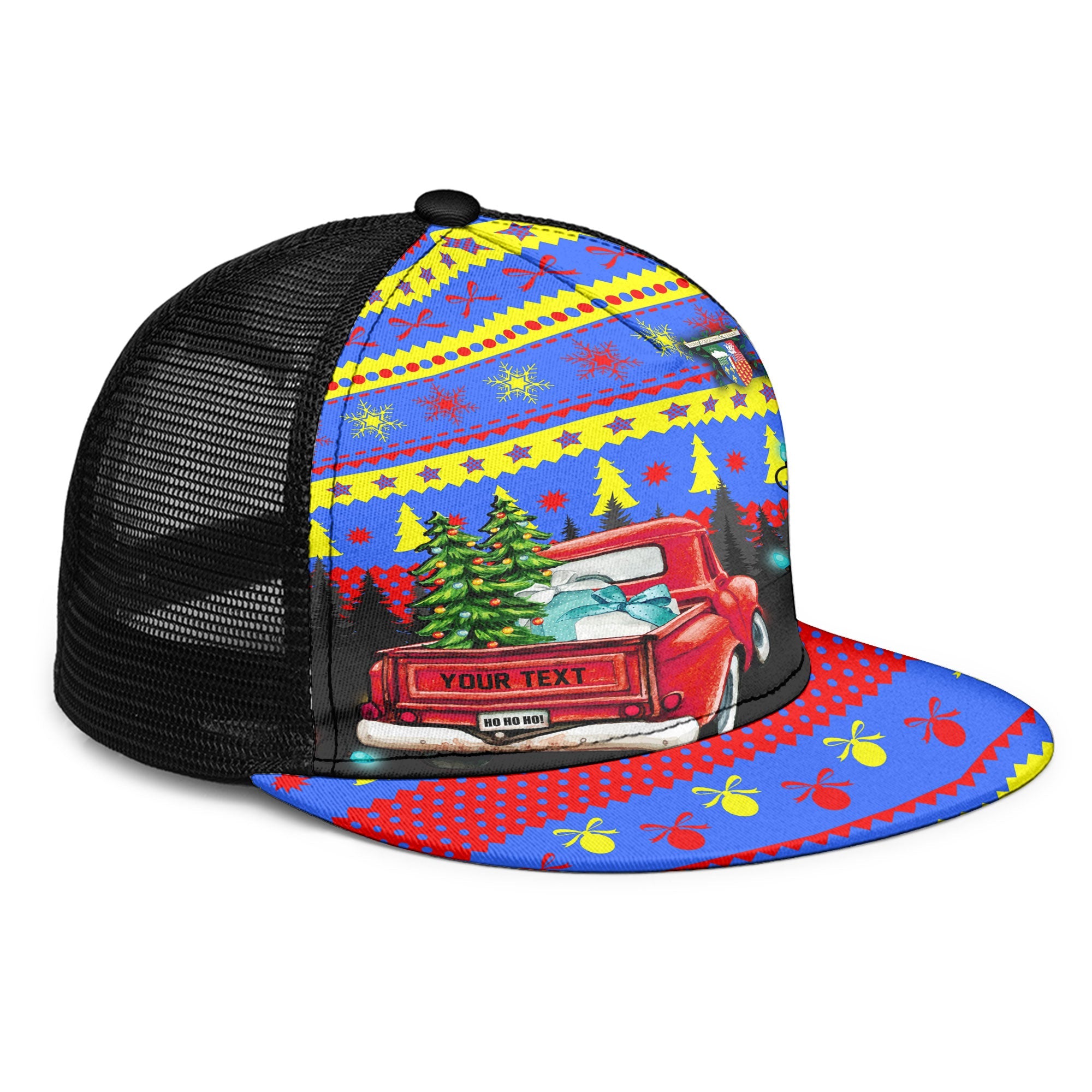 Reunion Trucker Hat Coat Of Arms Christmas Style