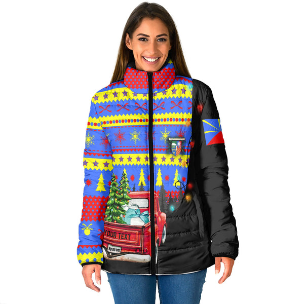 Reunion Women Padded Jacket Coat Of Arms Christmas Style