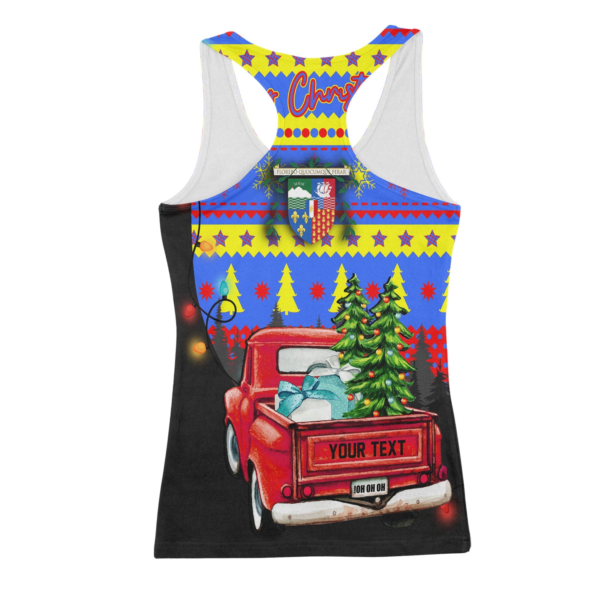 Reunion Women Tank Top Coat Of Arms Christmas Style