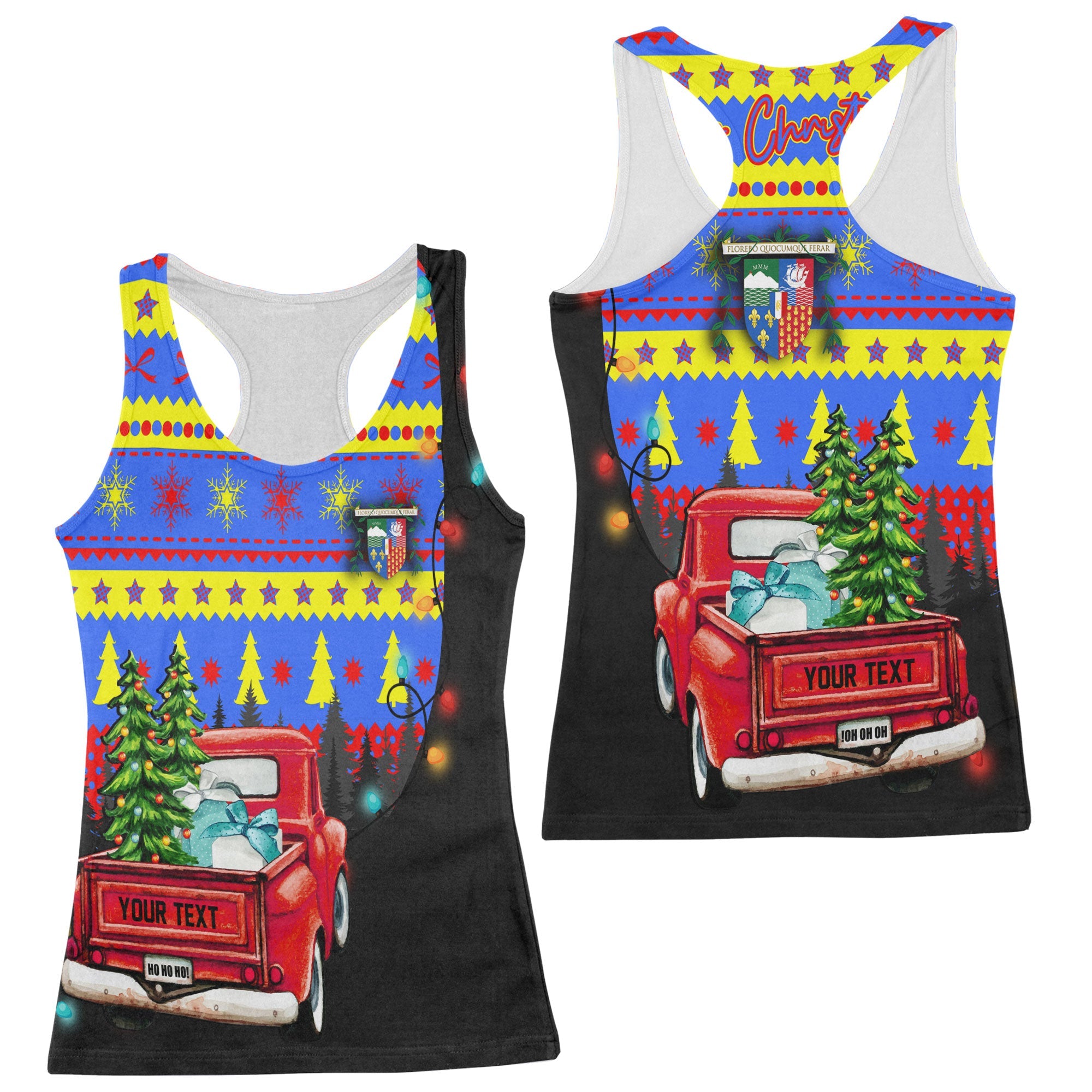 Reunion Women Tank Top Coat Of Arms Christmas Style