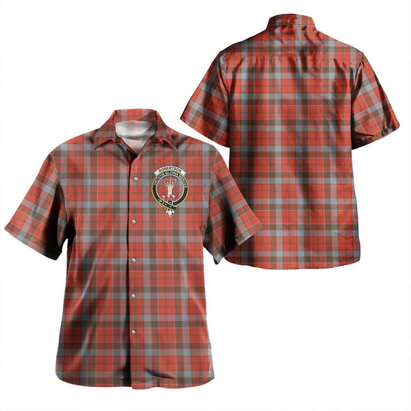 Scottish Tartan Robertson Weathered Clan Hawaiian Shirt Crest Style