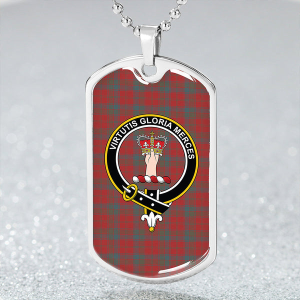 Robertson Weathered Clan Badge Classic Tartan Dog Tag Necklace