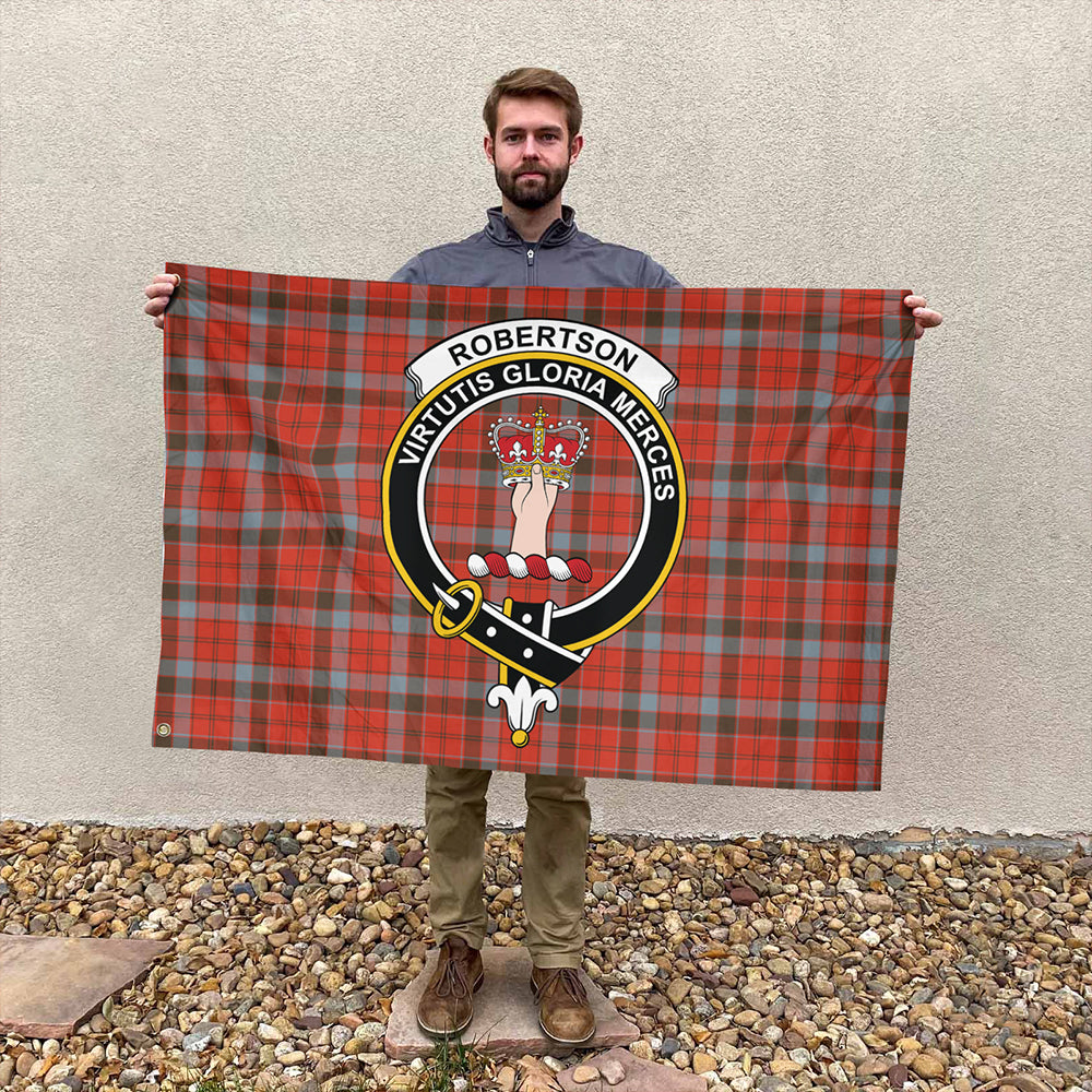 Robertson Weathered Tartan Classic Crest House Flag