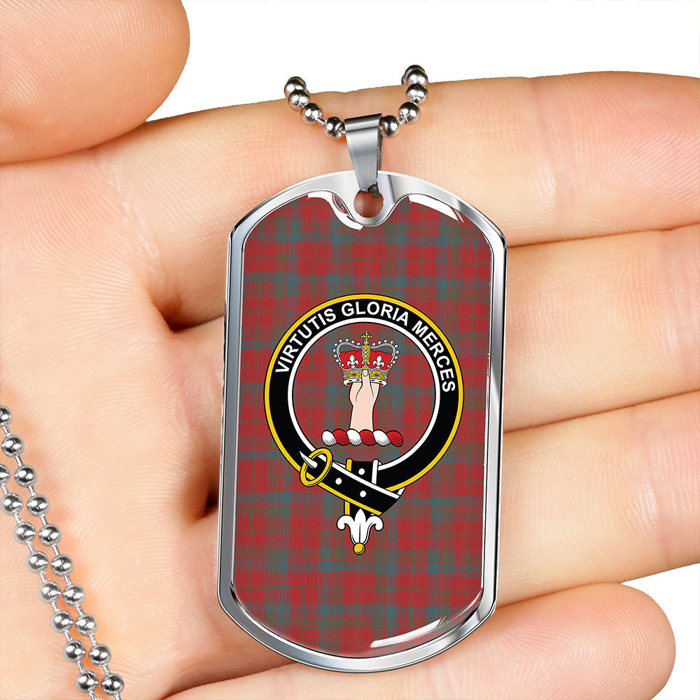 Robertson Weathered Clan Badge Classic Tartan Dog Tag Necklace