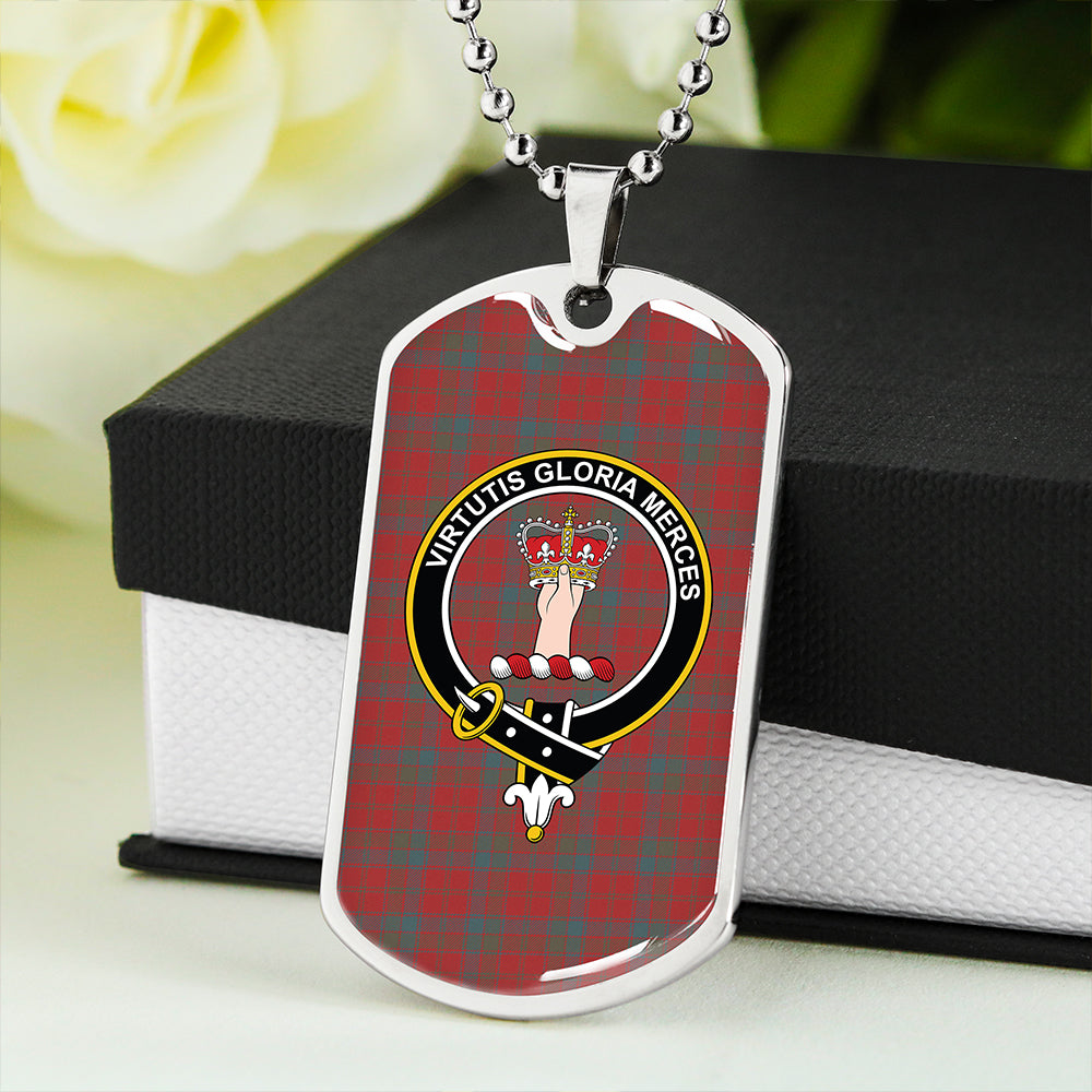 Robertson Weathered Clan Badge Classic Tartan Dog Tag Necklace