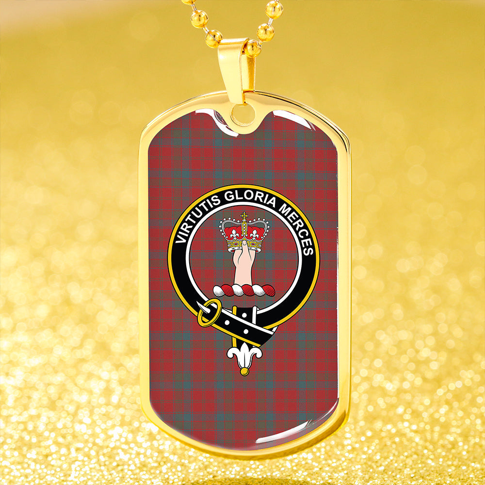 Robertson Weathered Clan Badge Classic Tartan Dog Tag Necklace