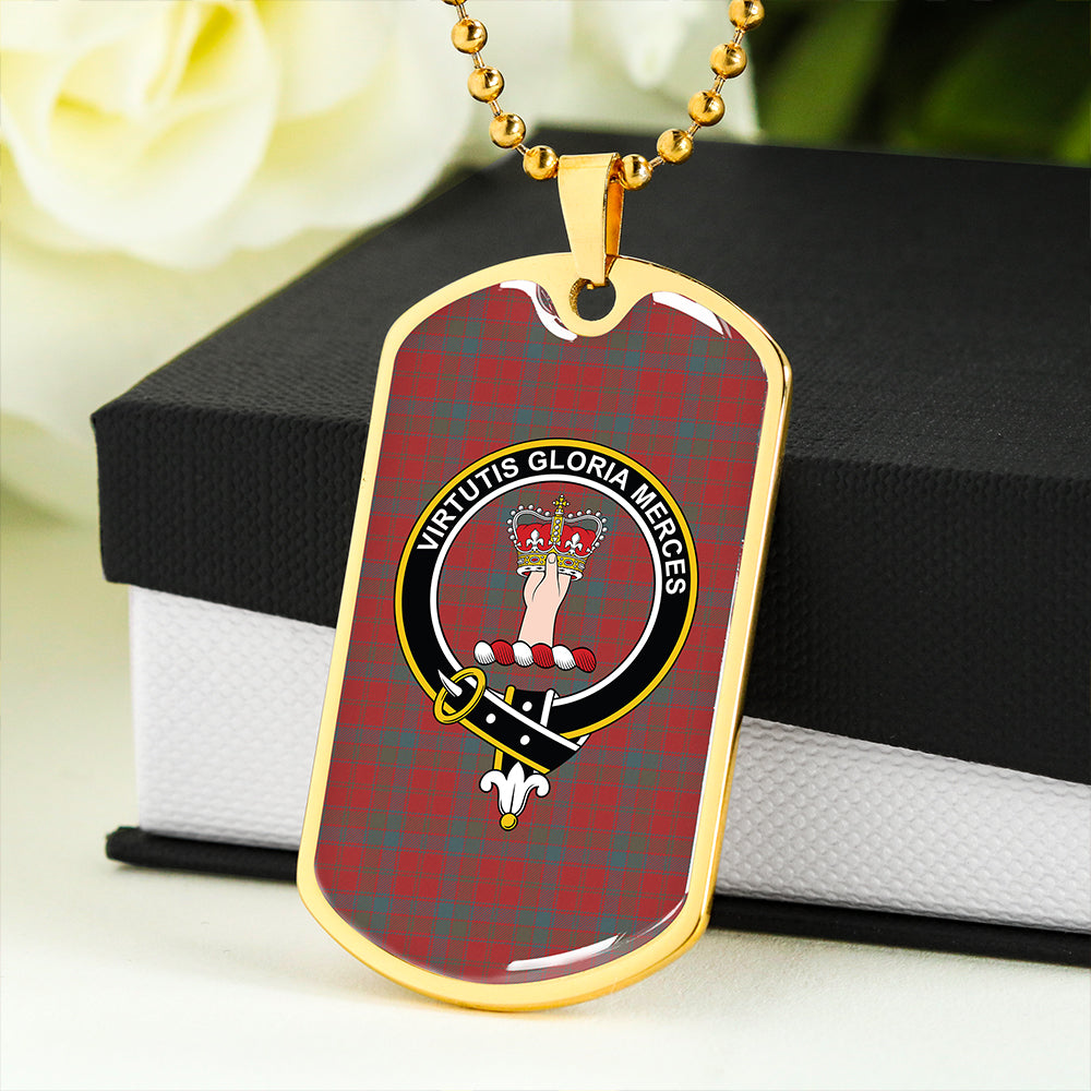 Robertson Weathered Clan Badge Classic Tartan Dog Tag Necklace