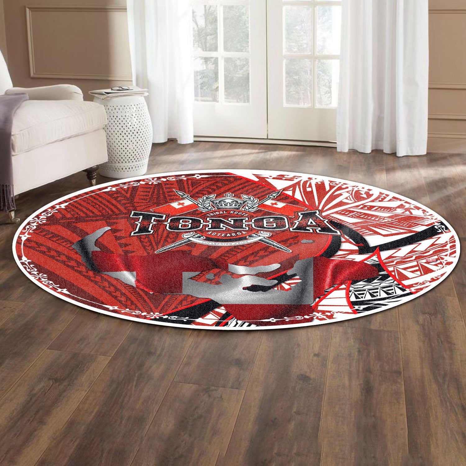 Tonga In My Heart Royal Coat Of Arms Round Carpet