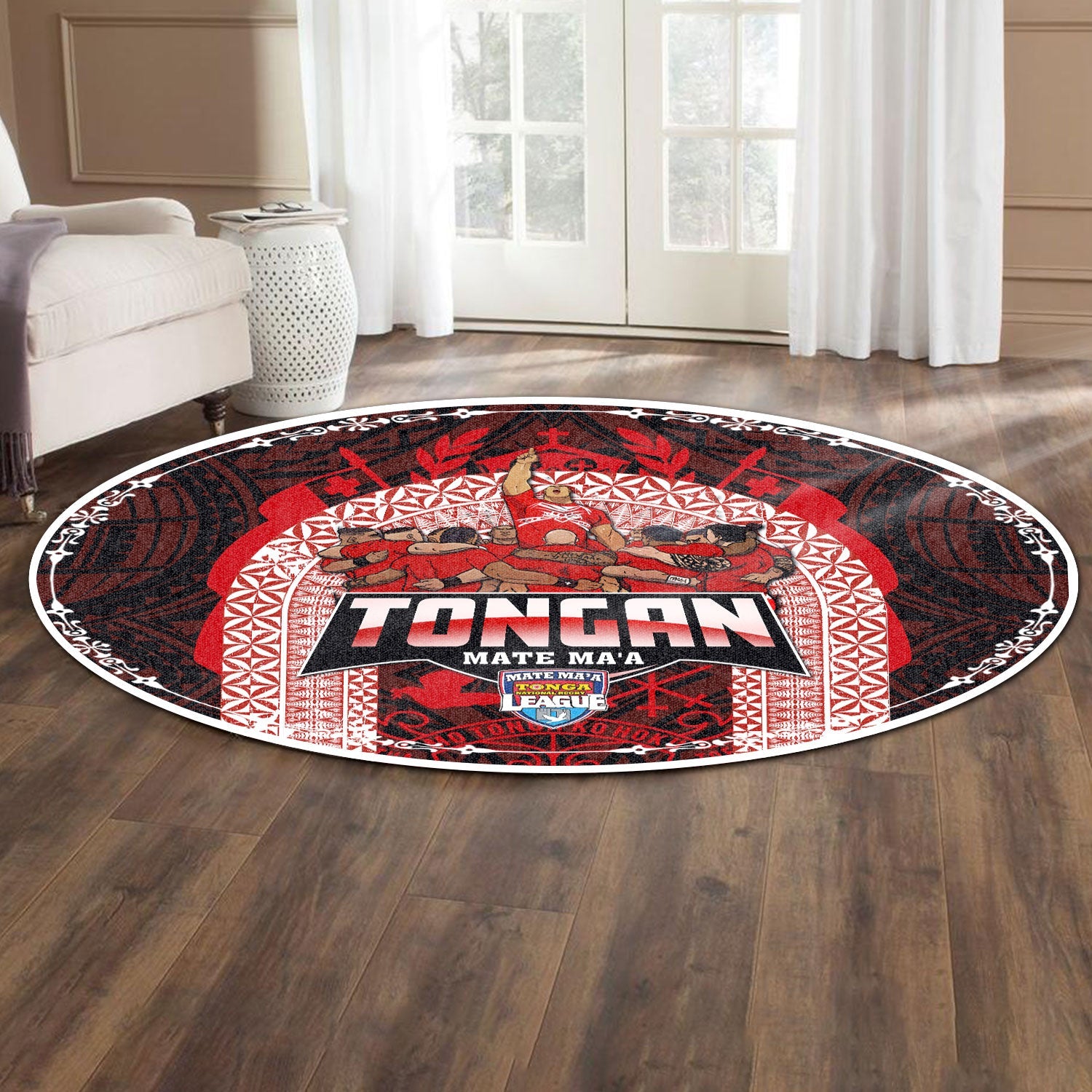 Tonga Mate Ma'a Rugby League Round Carpet