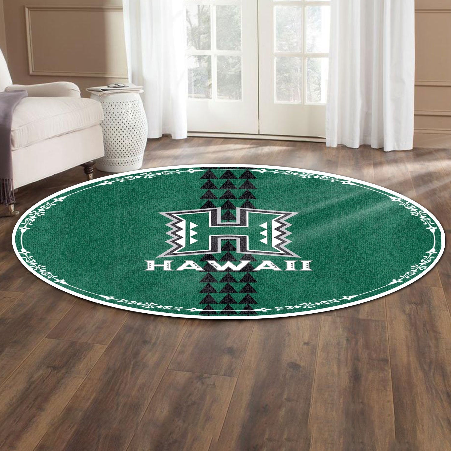 Hawaii Rainbow Warriors Rugby Round Carpet