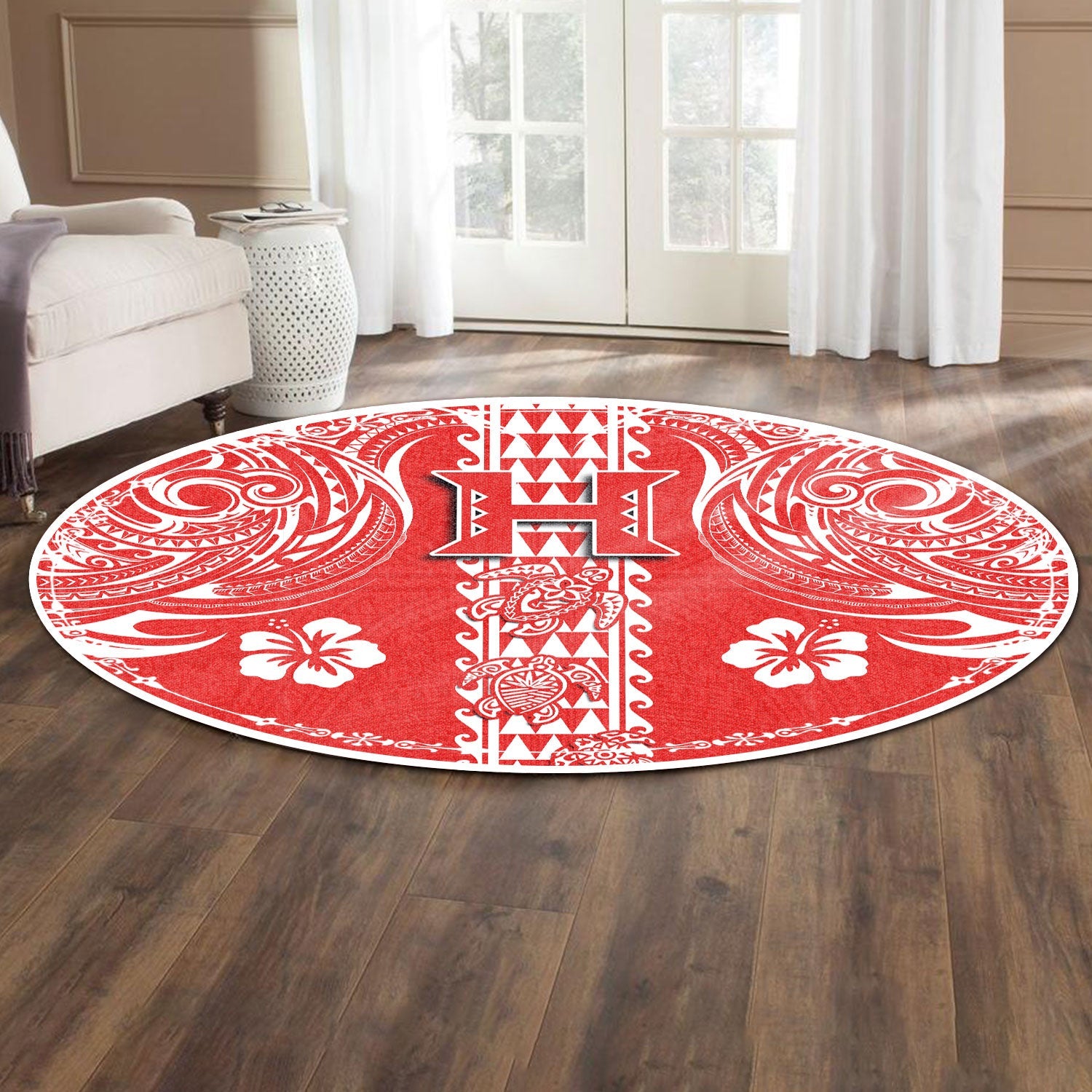 Hilo Hawaii Seal Round Carpet Turtle Style