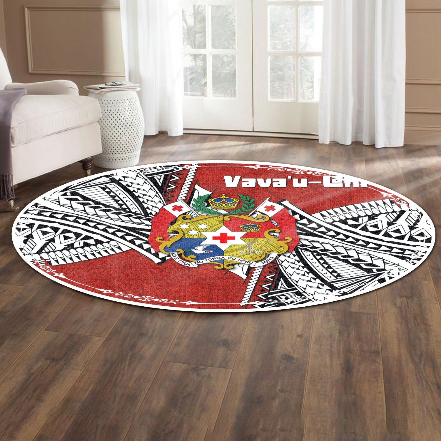 Tonga Vava'u Lahi Coat Of Arms Round Carpet