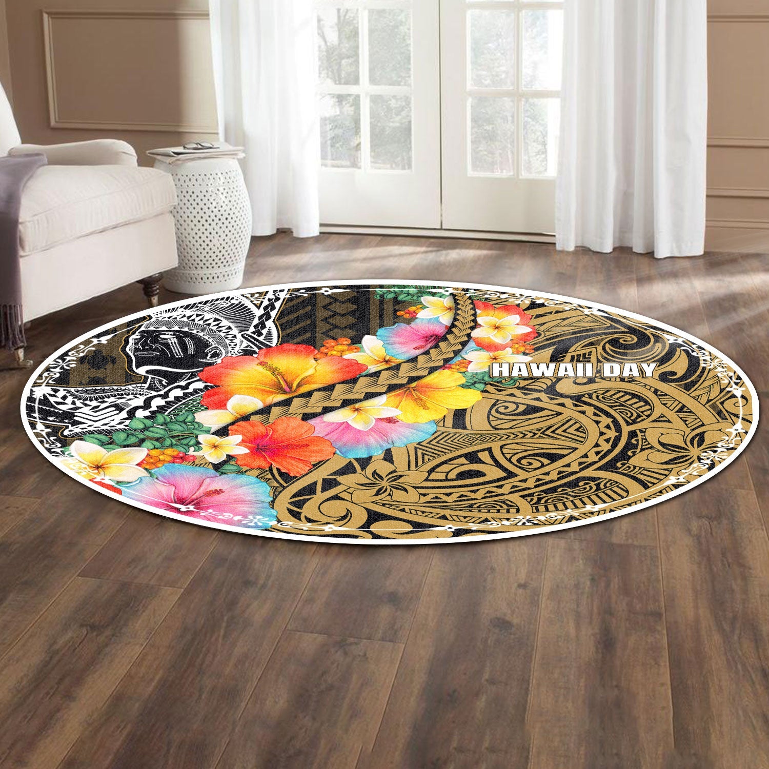 Hawaii Day King Kamehameha Round Carpet