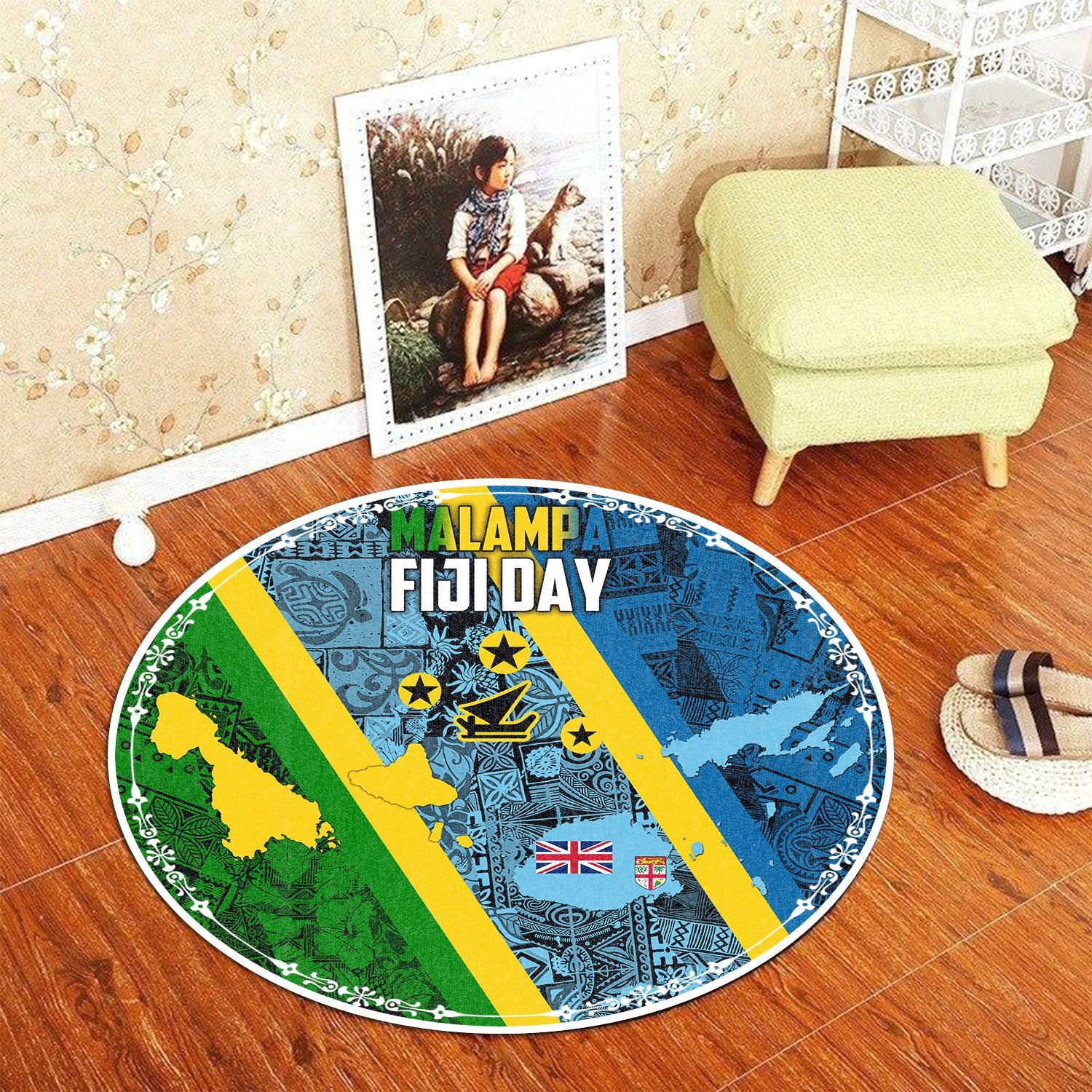 Malampa Fiji Day Round Carpet