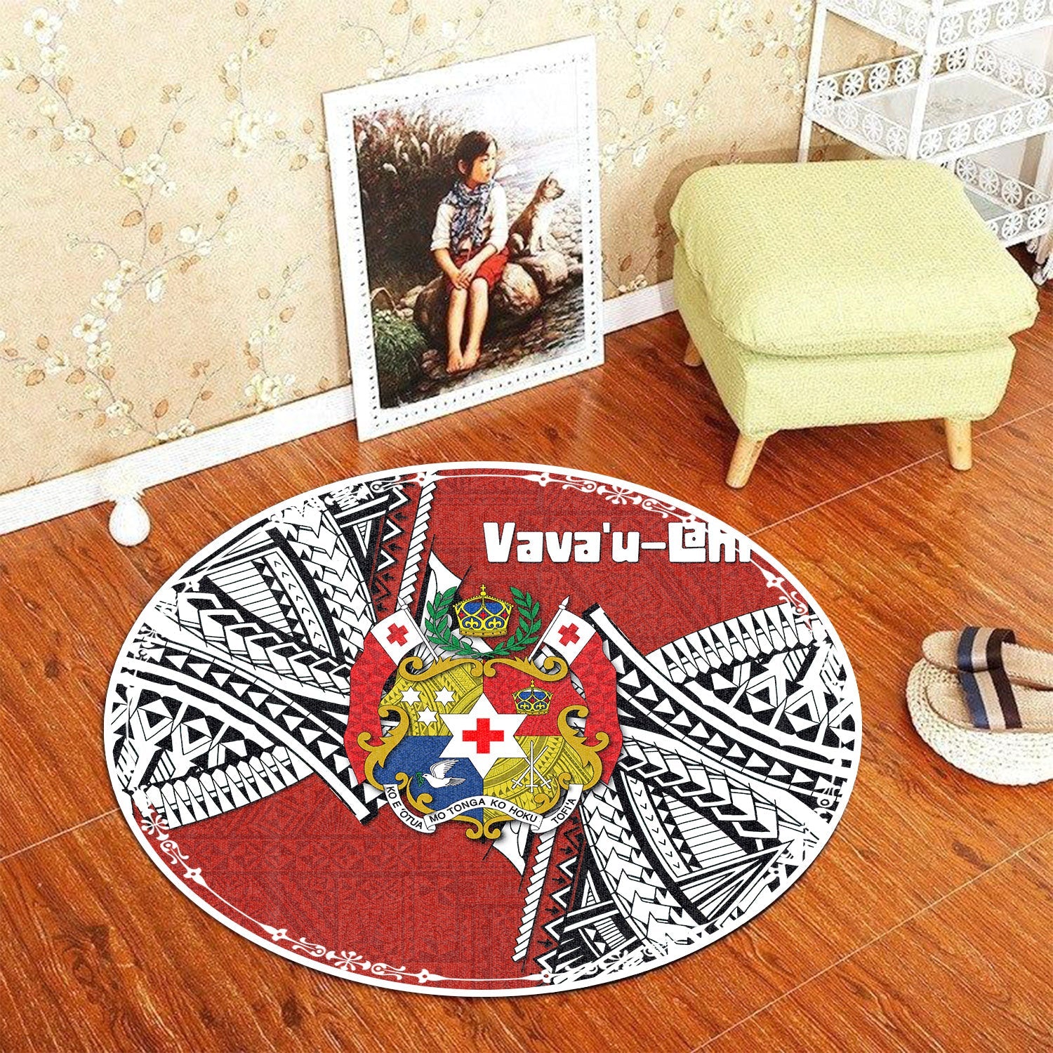 Tonga Vava'u Lahi Coat Of Arms Round Carpet