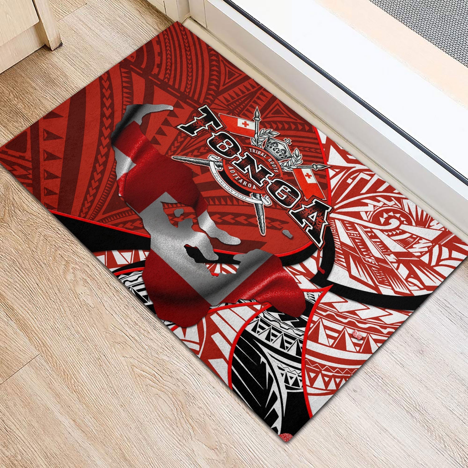 Tonga In My Heart Royal Coat Of Arms Door Mat