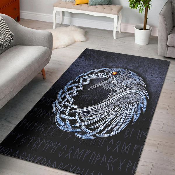 Viking Area Rug Vikings Raven Special Blue Version