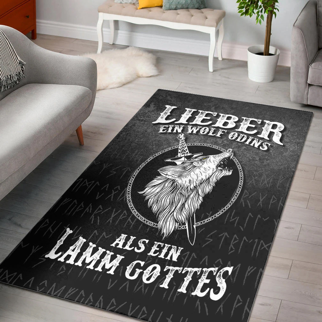 Viking Area Rug Lieber Ein Wolf Odins Als Ein Lamm Gottes