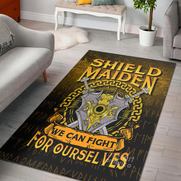 Viking Area Rug Shield Maiden We Can Fight For Ourselves