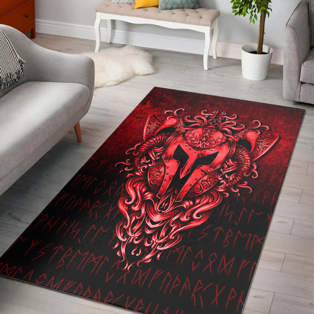 Viking Area Rug The Armor Of Viking Red Version