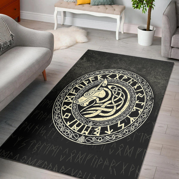 Viking Area Rug Viking Wolf Gold Version