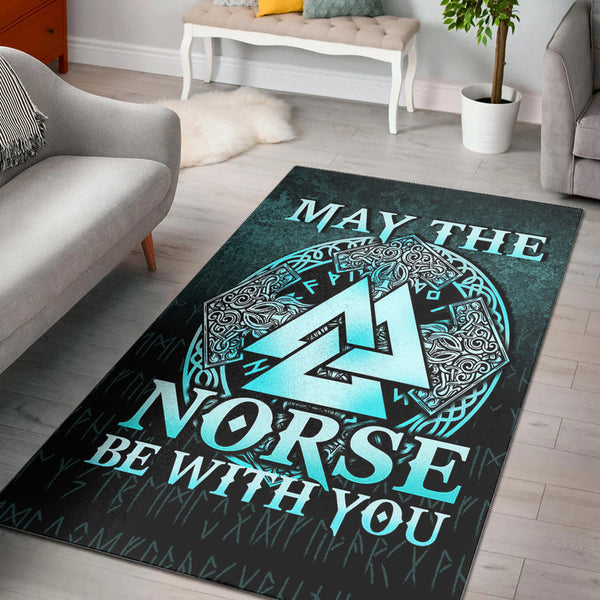 Viking Area Rug May The Norse Be With You Viking Cyan Version