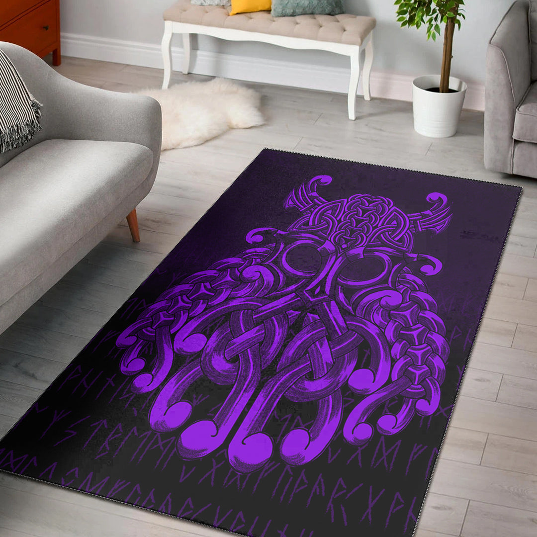 Viking Area Rug Vikings Odin Valhalla Purple Version