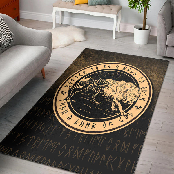 Viking Area Rug Wolf Of Odin Gold Version