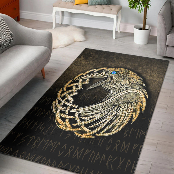 Viking Area Rug Vikings Raven Gold Version